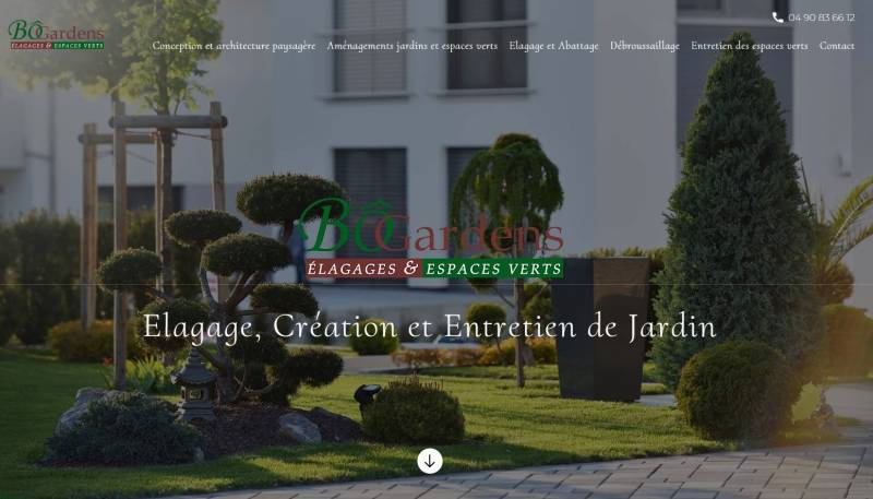 Création de site internet Le Pontet près d'Avignon, Vaucluse, pour Bo Gardens