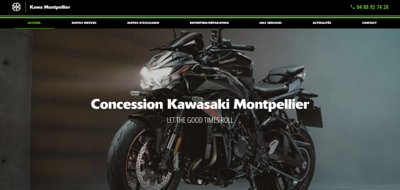 Agence Web locale pour référencement Kawasaki à Montpellier, pour concessionnaire moto