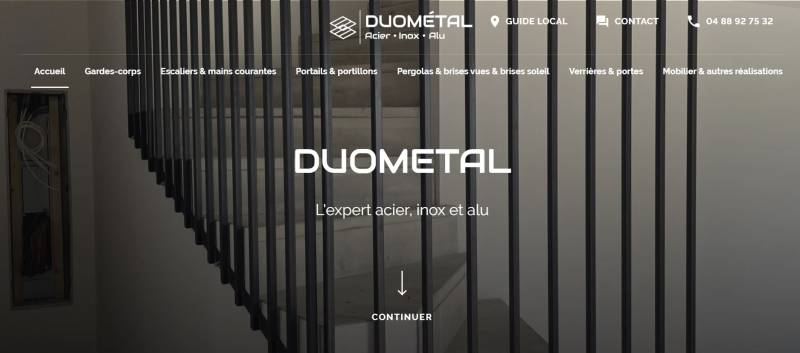 Agence marketing web à Paulhan : site et SEO pour Duo Métal, entreprise de construction métallique à Paulhan proche de Béziers  