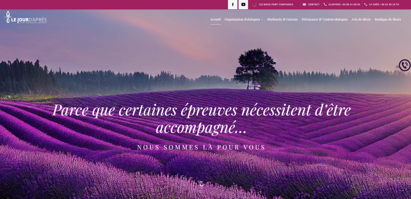 Agence web à Montpellier : site et SEO pour Jour d'Après, entreprise de pompes funèbres pour obsèques au Crès et Castries