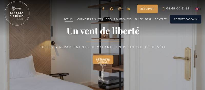 Création d'un site internet sur Sète pour l'entreprise Les clés secrètes spécialisée la location d'appartement hôtel