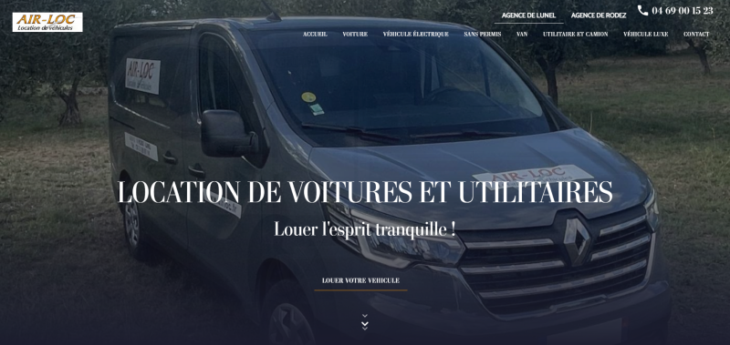 Agence web près de Lunel de création de site internet 1ère page de Google pour LOCPRO agence de location de véhicules