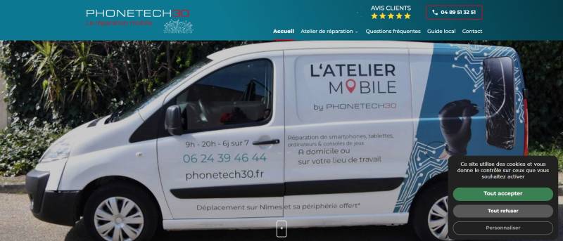 Site internet et SEO pour entreprise de service de réparation à domicile d'écran à Nîmes