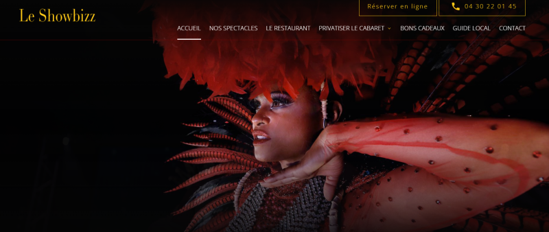 Conception de site internet avec référencement Google pour un cabaret spectacle à Magalas proche de Béziers 