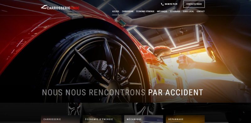 Agence webmarketing SEO Google à Montpellier : accompagnement et création de site web pour Carrosserie Choc, carrosserie et garage mécanique auto
