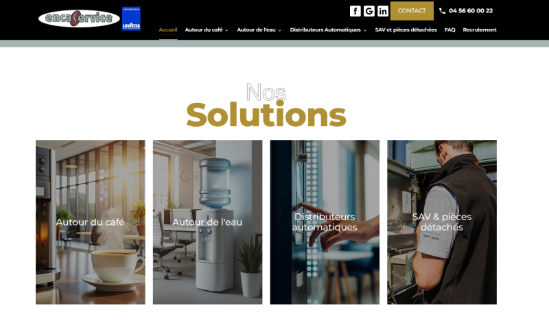 Création de site internet et référencement naturel pour Encas Service, vente installation et SAV de distributeurs automatiques à Sète
