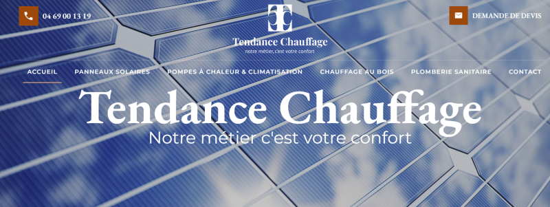 Agence web près de Nîmes pour Tendance Chauffage, société d'expert en solutions thermiques et sanitaires à Uzès Gard