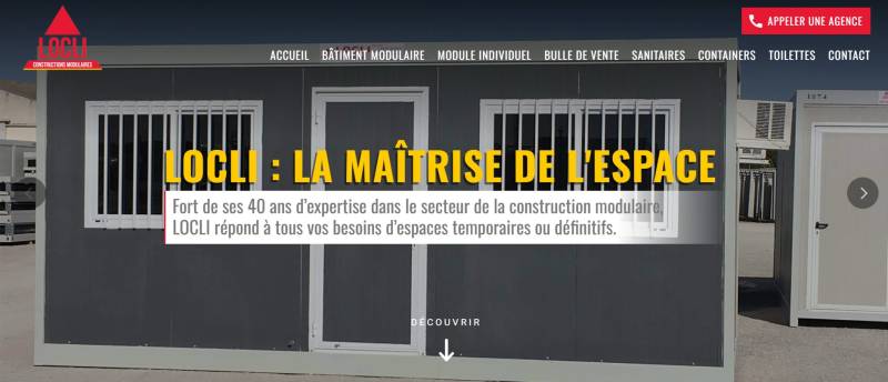 Entreprise web pour le développement des sociétés de location ou de vente de bungalow modulaire : LOCLI Nîmes dans le Gard