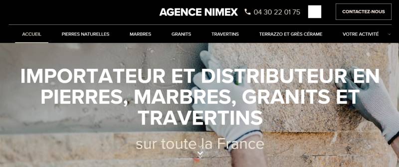 Agence Digitale pour création d'un site internet sur Nîmes pour NIMEX FRANCE un grossiste de pierres naturelles
