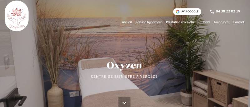 Agence Web pour optimisation du référencement naturel pour un centre de bien-être OXYZEN à Vergéze proche de Lunel