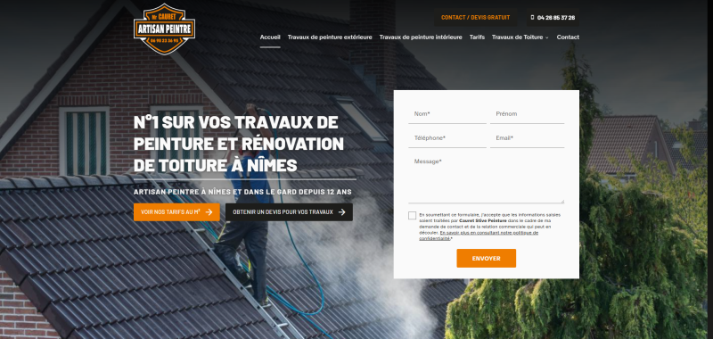 Agence web experte en référencement pour Cauret Peinture à Nîmes et dans le Gard